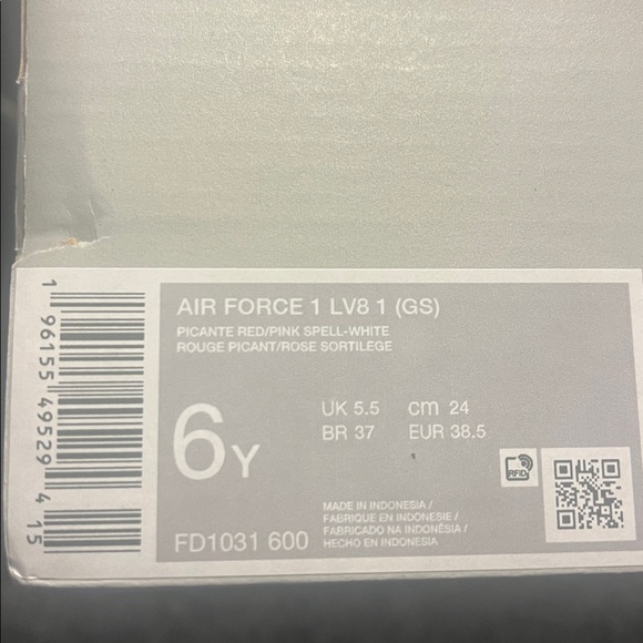 Nike Air Force 1 LV8 Valentines Day Heart Shoes Sneakers GS Youth 6 Women’s 7.5 - Picture 16 of 16